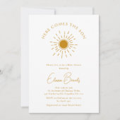 Invitation Le Soleil Moderne Est Ici Le Baby shower Fils (Devant)