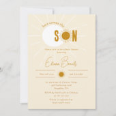 Invitation Le Soleil Rustique Est Le Baby shower Du Fils (Devant)