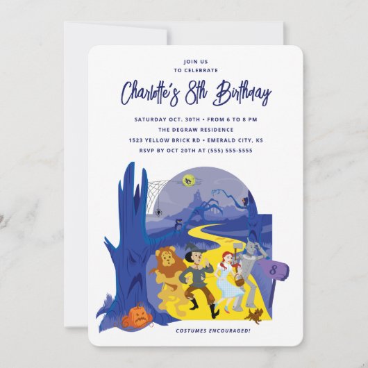 Invitation Le sorcier de la fête d'anniversaire d'Oz Hallowee (Devant)