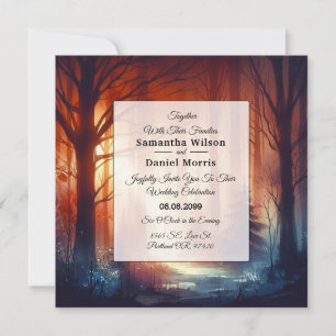 Invitation Le Sortilège Boisé de la Mariage des Feuilles qui
