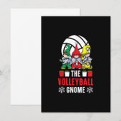 Invitation Le Sportif Gnome de Volleyball Joyeux Noël Christ (Devant / Derrière)