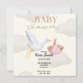 Invitation LE STORK APPORTE UN Baby shower BÉBÉ (Devant)