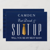 Invitation Le Suitup textile Blue Jeans sera-tu mon meilleur (Devant / Derrière)