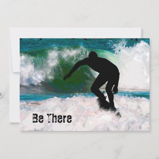 Invitation Le surf dans l'océan (Devant)