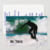 Invitation Le surf dans l'océan (Devant / Derrière)