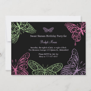 Invitation Le Sweet sixteen des Baisers de Big Butterfly