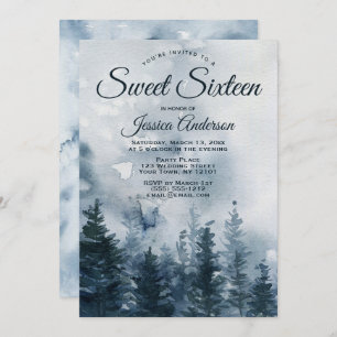 Invitation Le Sweet sixteen forestier de Misty