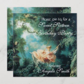 Invitation LE SWING, SWEET 16 Champagne DE FÊTE D'ANNIVERSAIR (Devant / Derrière)