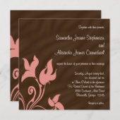 Invitation Le Swirl rose et Brown (Devant / Derrière)
