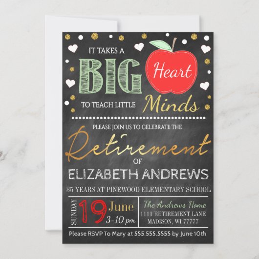 Invitation Le tableau de bord de la retraite des enseignants (Devant)