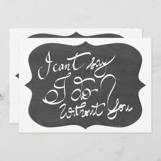 Invitation Le tableau I biseauté indiquent que je fais sans (Devant / Derrière)