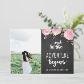 Invitation Le tableau l'aventure commence la photo licenciée (Debout devant)