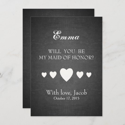 Invitation Le tableau noir sera-t-il ma servante d'honneur ? (Devant / Derrière)