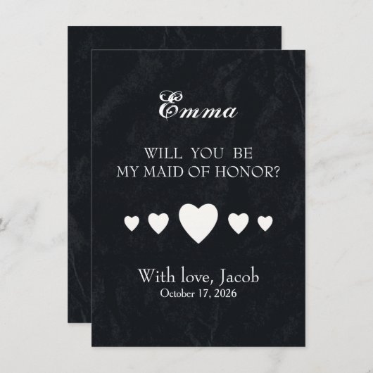 Invitation Le tableau noir sera-t-il ma servante d'HONNEUR ? (Devant / Derrière)
