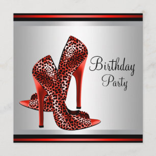Invitation Le talon haut rouge chausse la fête d'anniversaire