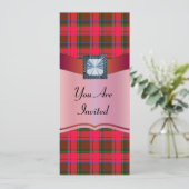 Invitation Le tartan rouge plaid n'importe quelle occasion (Debout devant)