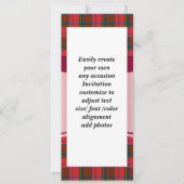 Invitation Le tartan rouge plaid n'importe quelle occasion (Dos)