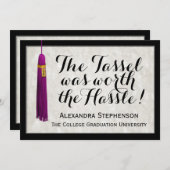 Invitation Le Tassel valait la peine d'être diplômé Hassle Pu (Devant / Derrière)