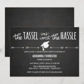 Invitation Le Tassel Vaut La Peine Du Chalkboard Hassle (Devant / Derrière)