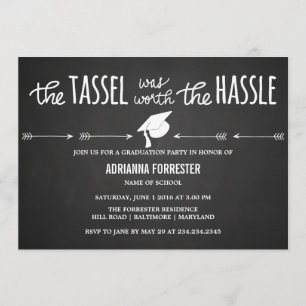 Invitation Le Tassel Vaut La Peine Du Chalkboard Hassle