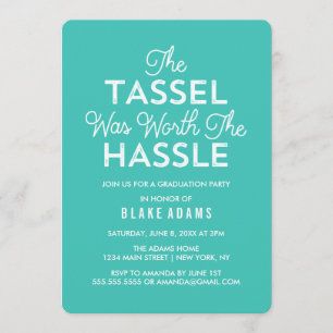 Invitation Le Tassel Vaut La Peine Du Hassle   Turquoise