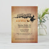 Invitation Le Tea Party de Halloween sorcières Regarder le pa (Debout devant)