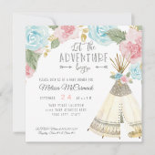 Invitation Le Teepee de la Douche de la Bébée : l'aventure co (Devant)