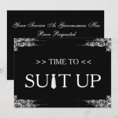 Invitation Le temps d'adapter le Black Chalk Board Swirl (Devant / Derrière)