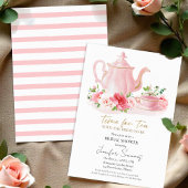 Invitation Le temps du thé | Fête des mariées florale dorée
