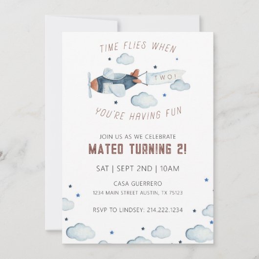 INVITATION LE TEMPS PASSE L'ANNIVERSAIRE ! (Devant)