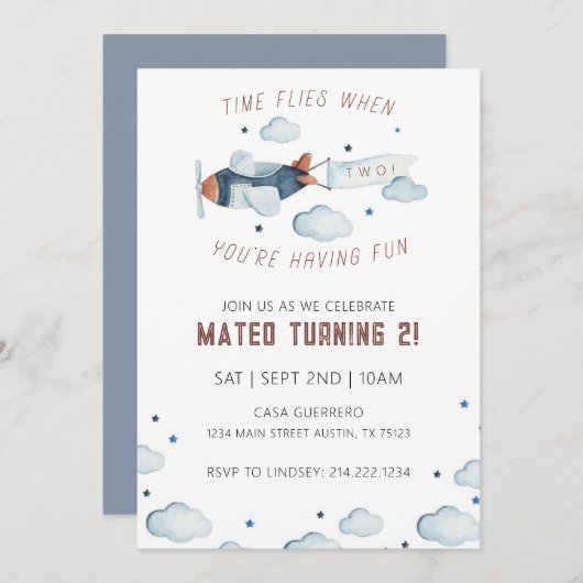 INVITATION LE TEMPS PASSE L'ANNIVERSAIRE ! (Devant / Derrière)