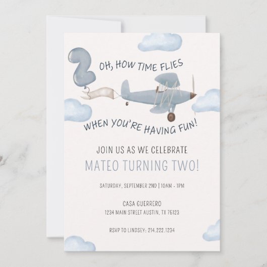 INVITATION LE TEMPS PASSE NAISSANCE (Devant)