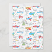 Invitation Le temps vole Avion Hélicoptère Anniversaire N'imp (Dos)