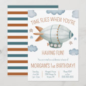 Invitation Le temps vole quand tu t'amuses ! Anniversaire de (Devant / Derrière)