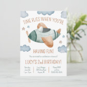 Invitation Le temps vole quand vous avez un avion amusant Ann (Debout devant)