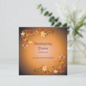 Invitation Le thanksgiving laisse le thème classique (Debout devant)