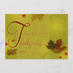 Invitation Le thanksgiving souhaite le feuille de typographie