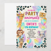 Invitation Le thème de la jungle sauvage pour les garçons et  (Devant / Derrière)