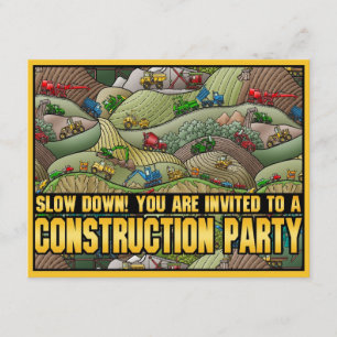 Invitation Le thème de matériel de construction badine