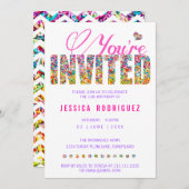 Invitation Le thème de sucrerie arrose l'invitation de fête (Devant / Derrière)