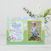 Invitation Le tour de bicyclette d'anniversaire de vélo monte (Debout devant)