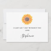 Invitation Le tournesol rustique sera-t-il mon maître d'honne (Dos)