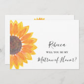 Invitation Le tournesol rustique sera-t-il mon maître d'honne (Devant / Derrière)