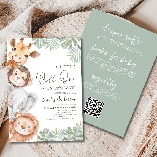 Invitation Le tout dans un petit Baby shower Safari Wild One