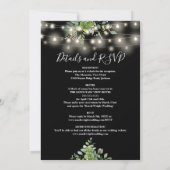 Invitation Le Tout Dans Une Verdure Éclaire Mariage Noir Et B (Dos)