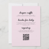 Invitation Le tout en un Baby shower de Bow rose de ruban (Dos)