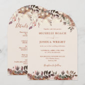 Invitation Le tout en un Boho Floral Arch éclaire le Mariage  (Devant / Derrière)