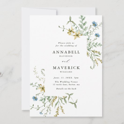 Invitation Le tout en un Fleur sauvage Delicy moderne Boho Ma (Devant)