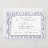Invitation Le transport de bébés, le Baby shower Zebra Print  (Dos)