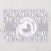 Invitation Le transport de bébés, le Baby shower Zebra Print (Devant / Derrière)